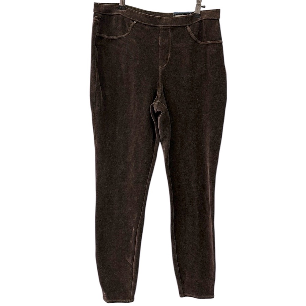 Intro Love The Fit Brown Velvet Slimming Look Comfort Waist Legging Women Medium